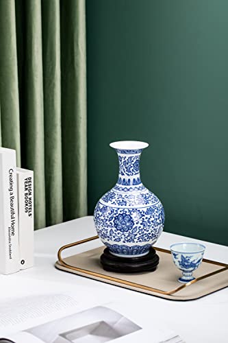 Galouro Blue And White Vase, Blue Vase, Chinoiserie Vase, Blue And White Ginger Jar Vase For Home Decor, Blue And White Porcelain Decor,9½"H #TOP5