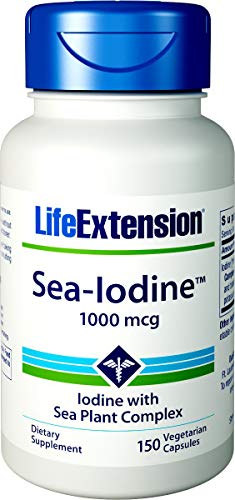 Life Extension Sea-Iodine Capsules, 1000 mcg, 150 Veg Caps, Natural Iodine Supplement from