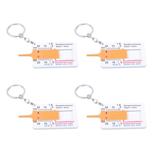 4pcs Small Treading Depth Checker High Seeability Scale Gauges Tool for Quick Tire Inspection on All Vehicle Types Tire Depth Gauges