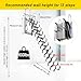 13 Steps Retractable Loft Foldable Ladder, Extra Wider 4in, Stairs Pull Down System for Height 10.7ft, Wall-Mounted Collapsible Ladder, Attic Stairs with 2 Handrails, 660lb Capacit (13 Steps)