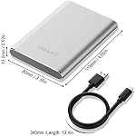 HWAYO 160GB Portable External Hard Drive, USB3.1 Gen 1 Type C Ultra Slim 2.5'' HDD Storage Compatible for PC, Desktop, Laptop, Mac, Xbox One (Silver)