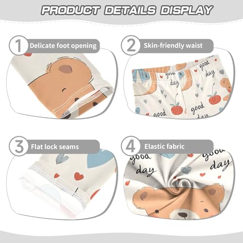 ALAZA Girls' Leggings Children's Yoga Pants Skinny Printed Dance Bear Strawberry Lovely Comfortable 4T2