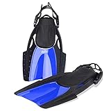 HiHiLL Pinne da Nuoto, Pinne per Snorkeling e Sport Acquatici, Taglia S e M, Blu/Nero (S/M)