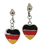 KarnevalsTeufel Boucles d'oreilles à clip pour fan de la Coupe du monde /...