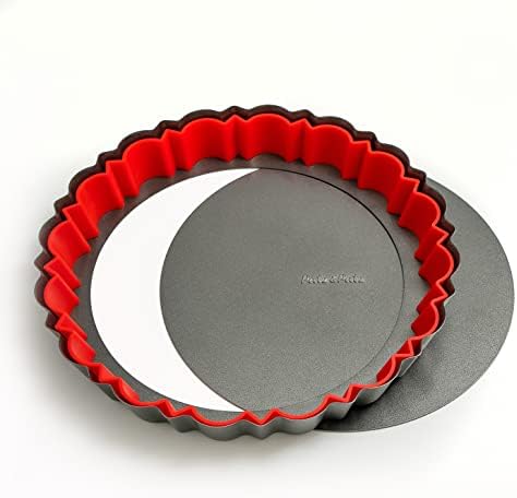 Patz&Patz Fluted Tart Pan with Removable Bottom – 9 Inch Tart Pans for Baking Tarts, Quiches & Pies