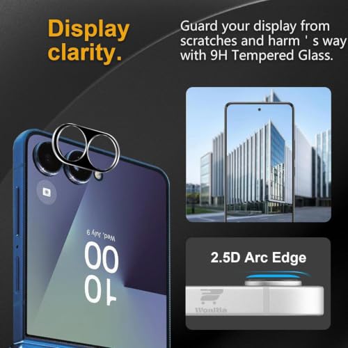 Image of Pack 1- Back Camera Glass Protector for Samsung Galaxy Z Flip 8 5G [3D Premium] Camera Glass Protector (Black)