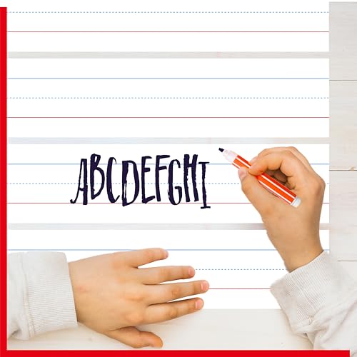 100er-Pack Satzstreifen, weiße Satzstreifen liniertes Papier für Handschriftübungen Lernwerkzeug Klassenzimmer Schule, Bürobedarf (7,6 x 43 cm)