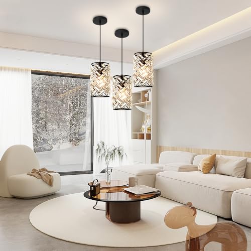 10.2" Black Mini Crystal Modern Kitchen Pendant Lights Kitchen Island by Biewalk - Used condition - Image 3