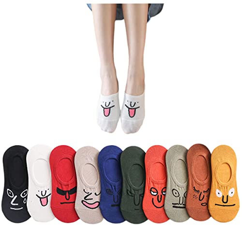 Cute Face Silly No Show Low Cut Invisible Socks For Women Teen Kids Cool Fun Funny Funky Graphic Cotton Crew Socks Gifts #TOP26
