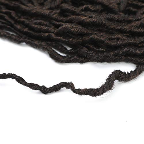 24 Inch Nu Faux Locs Crochet Braids Hair 6 Packs Pre-Looped Goddess Locs Curly Wavy Twist Braiding Hair Synthetic African Roots Braid Collection Extended Soft Locs Hair 21 Strands/Pack (#T1B30) #TOP6