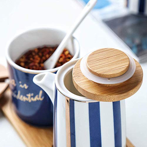 Bouteille distributrice d'huile d'olive de cuisson en céramique et son bois noble - 5