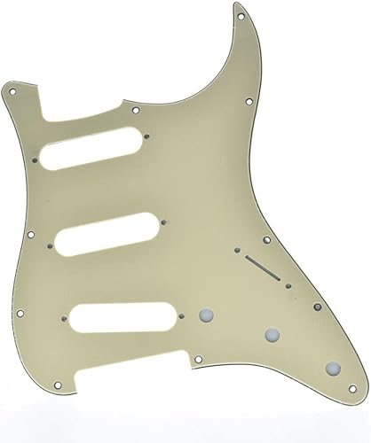 Miniatura 58 de KAISH 11 Agujero ST/Strat Estilo Pickguard SSS Pick Guard para USA/México Stratocaster/Strat Black Pearl Perla de abulón.