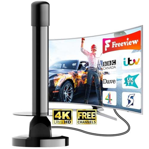 BsphereX TV Aerial - Freeview Indoor TV Aerial with 360-Degree Reception, Magnetic Base & 300+ Miles Long Range - Supports 4K/1080P for All TVs