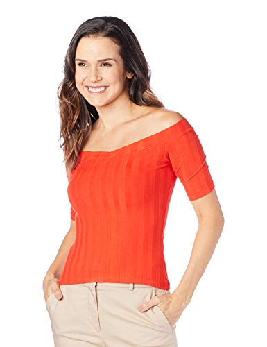 Colcci Blusa Canelada Ombro à Ombro, M, Laranja Ona