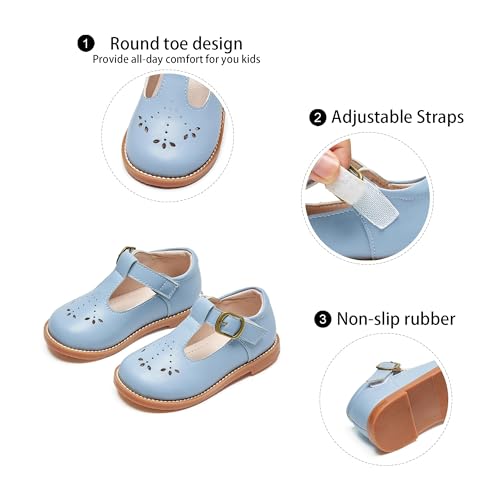Image of GINFIVE Toddler Girls Dress Shoes Little Kids Flats School Mary Janes Shoes