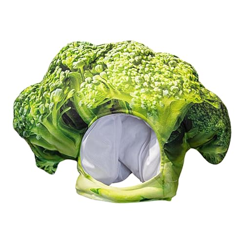 Erconsso Chapeau photo de légumes, chapeau de légumes drôle,Chapeau photo en peluche Chapeau de couvre-chef de dessin animé de brocolis - Chapeau de Costume amusant, accessoires Photo de Cosplay pour