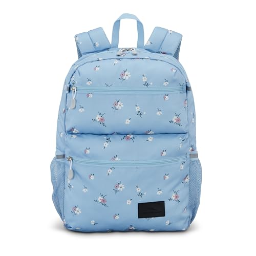 Image of High Sierra Everclass Backpack - Travel or Work Laptop Bookbag with 360 Reflectivity, Dual Water Bottle Pockets & Fits Laptops Up To 15.6 inch, One Size, Floral Blue