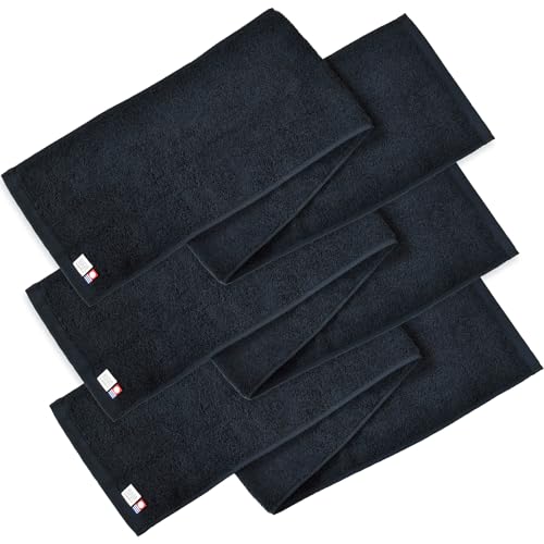 ブルーム 今治タオル 認定 マフラータオル 3枚セット with スポーツタオル 20×100cm 綿100% 日本製 (カーボンブラック)