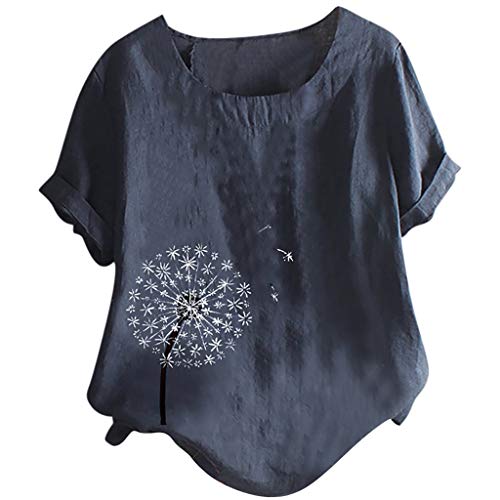 Top femmes o-neck manches courtes léger anti-transpiration en lin