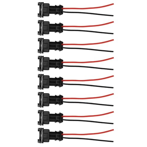 SHOOYIO Pack of 8 EV1 OBD1 Fuels Injectors Connector Plugs High Current 25A Pigtail Wiring Clips Simple Installation for Fuels Injectors Wiring Clips