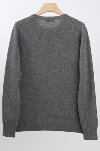 Image of JENNIE LIU Women's 100% Cashmere Button Front Long Sleeve Crewneck Cardigan Sweater