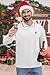 Arvilhill Men's Christmas Office Polo White Fashion Santa Embroidery Enhanced Pique Material Long Sleeve Business Attire White XL