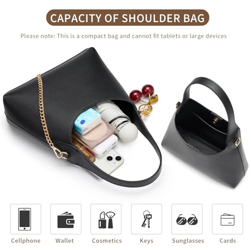 Image of Hobo Purses for Women Trendy Vegan Leather Shoulder Bags Tote Handbag Cherry Purse Retro Small Crossbody Bag