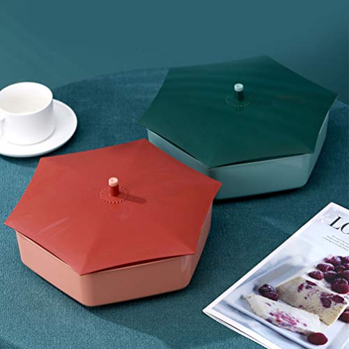 FAVOMOTO Bandeja de Doces E Nozes Aperitivo Servindo Recipiente Com Tampa 5 Compartimento Organizado