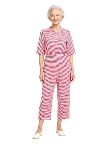 Pijama adaptativo antiarañazos con diseño a rayas para mujer
