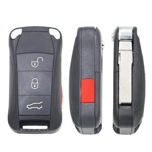 Coque clé pour Cayenne 2004-2011 boîtier télécommande de voiture pliable à 4 boutons