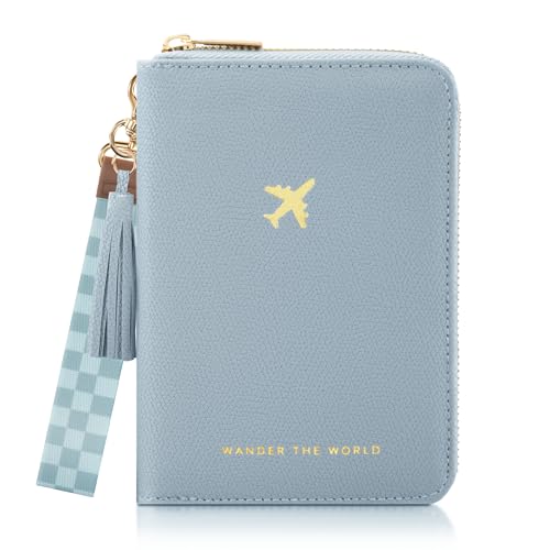Beautiful Passport Holder for Travel with Wristlet Strap - All-in-One Wallet for Women with Card Slots and Tassel Keychain - Perfect RFID Blocking Case to Keep Your Travel Documents Organized & Safe