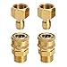 QWORK Juego de adaptadores para lavadoras a presión , M22 3/8" adaptador de conexión rápida , para pistola de pulverización manguera , 2 Piezas