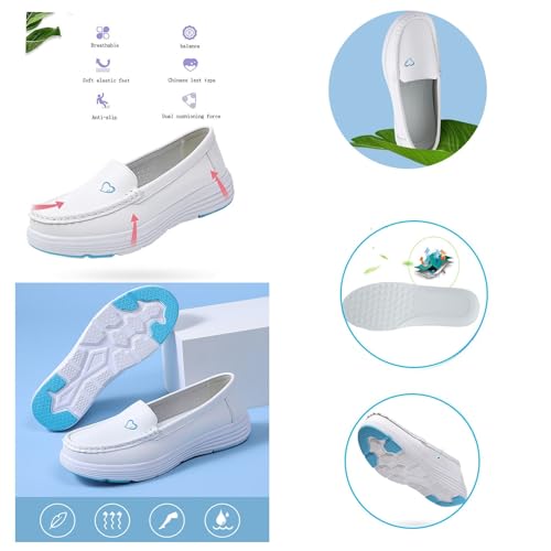 CLSQLXYJZC Comfortable Nursing Shoes for Women, Women Slip-On Breathable Soft Bottom Non-Slip Nurse Working Shoes, Casual Non Tiring Feet Hospital Work, for Hospital Work,Teacher2