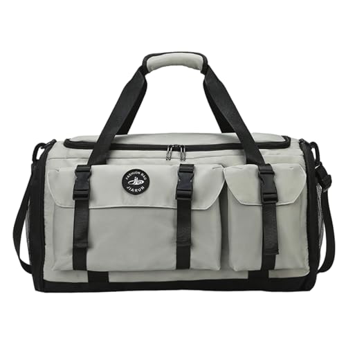 Gym Bags for Men Women 20.5x9.5x10.6 Inch Yoga Bag with Shoe Compartment, Multi-Purpose 4-Way to Carry Sports Holdall for Travel, Trip, Grey
