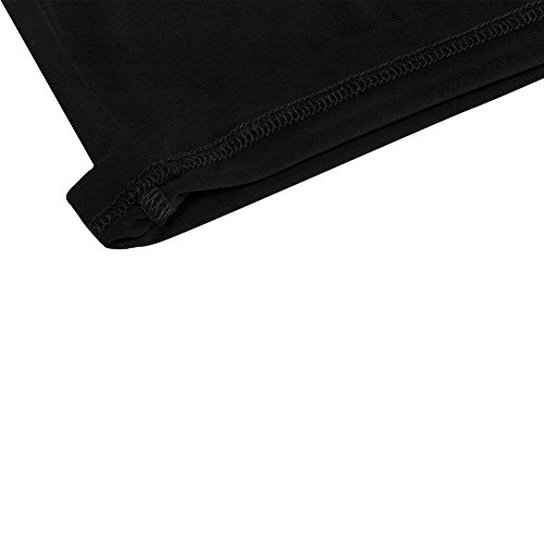 Othread & Co. Women's Basic Crop Tops Stretchy Casual Scoop Neck Cap Sleeve Shirt (Large, Black) #TOP7