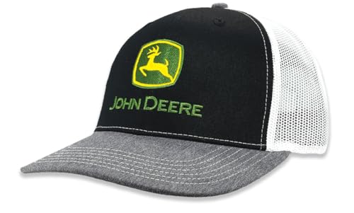 Casquette de baseball John Deere chapeau de camionneur brodé noir gris chiné 13083347Bkhgwh