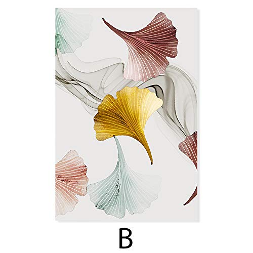 Tableau feuilles or rose pour salon élégant et décoration murale triptyque - 3
