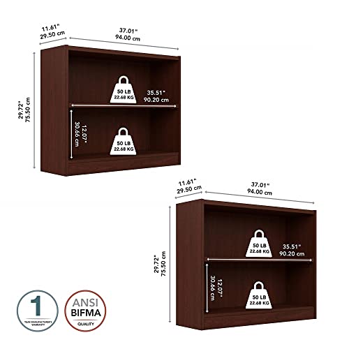 Bush Furniture Universal 2 Shelf Bookcase Set Of 2 In Vogue Cherry #TOP2