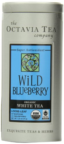 Octavia Tea Wild Blueberry (Organic White Tea) Loose Tea, 1.23-Ounce Tins (Pack of 2)