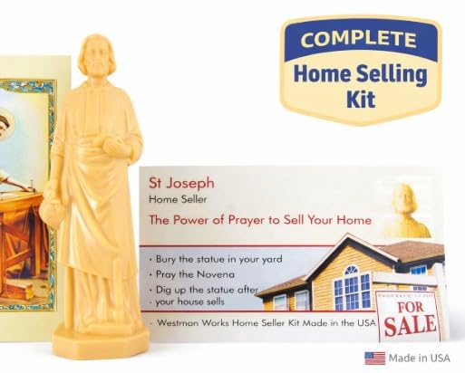 Estatua de San José con kit completo para vender casas miniatura 2