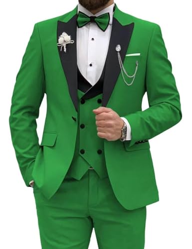 Men's 3 Piece Suit Slim Fit Tuxedo for Men Double Breasted Vest Pants Prom Wedding Party
