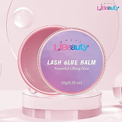 Libeauty Lash Lift Glue Balm Lash Lift Adhesive Strong Sticky Fruit Flavor Eyelash & Eyebrow Perm Glue Balm Brow Lamination Gel (Pink Rose, 10g/0.35oz)