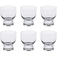 Happy Sales HSSC-6CLR2, Set of 6 Cold Glass Sake Cup Cups, Clear Glass