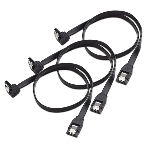 3PCS Black 90 Degree Right Angle SATA III 6Gbps Data Cable Hard Drive SSD