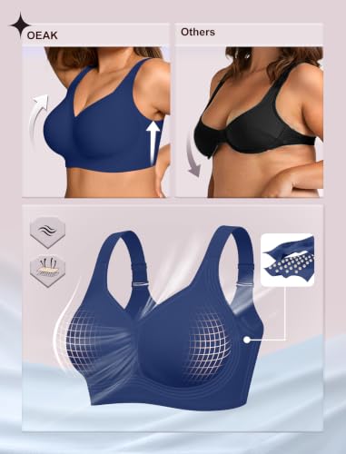 Image of OEAK Womens Wireless Jelly Bras Plus Size Support Push Up Comfortable Bra