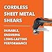 Fein ABLS 1.8 16 E Cordless Sheet Metal Shear, Fast Cuts & Portability - 18V, 6Ah Battery, 2,200–3,700 SPM, MultiVolt System - 71300462090