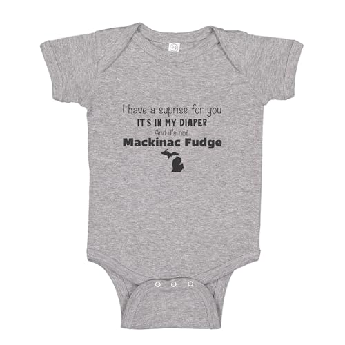 I Have A Suprise for You It's in My Diaper and It's Not Mackinac Fudge Baby One Piece Bodysuit 6 mo...