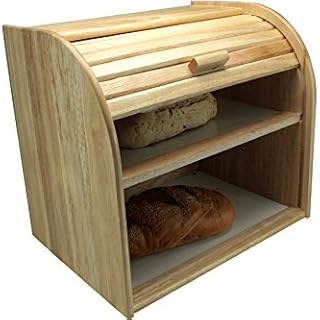 Apollo RB Bread Bin Doubledecker, Wood, Multi-Colour, 38 x 25 x 36cm