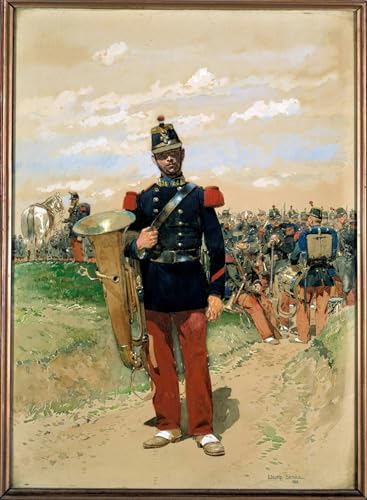 Toile Soldat Orchestre Militaire Edouard Detaille pour Décoration Salon et Bureau