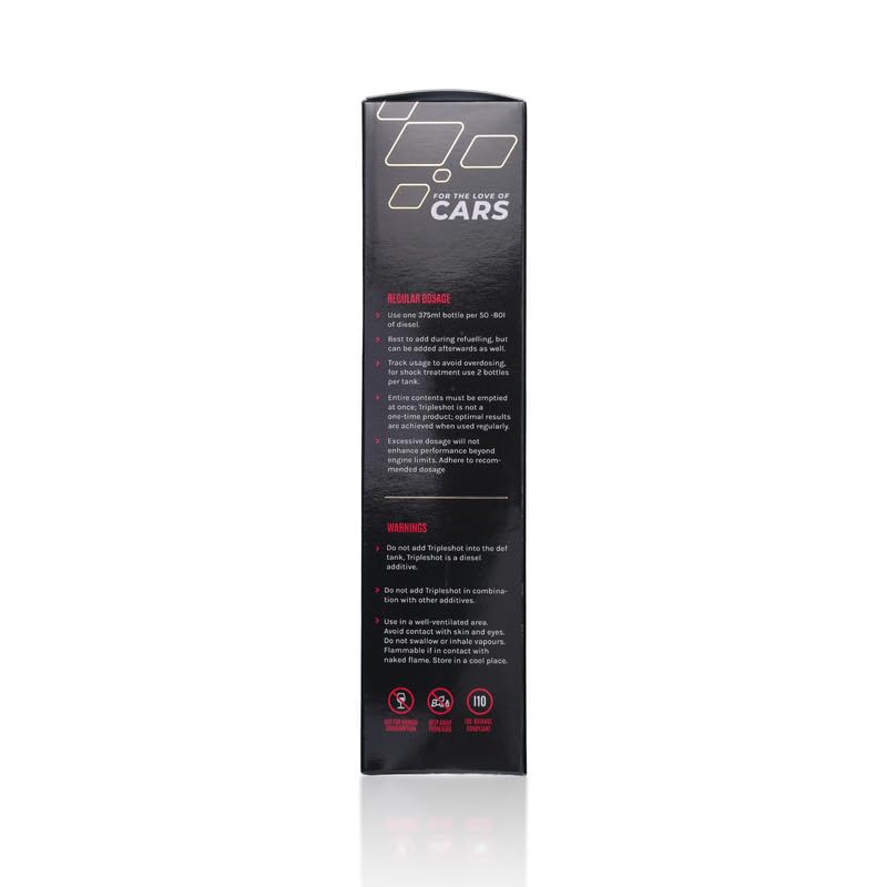Image of Tripleshot Fuel Performance Additive for Diesel Cars & SUVs, 375ml | Cetane Booster, Fuel Injector & Fuel System Cleaner | Improves Mileage, Engine Power, Acceleration & Engine Protection